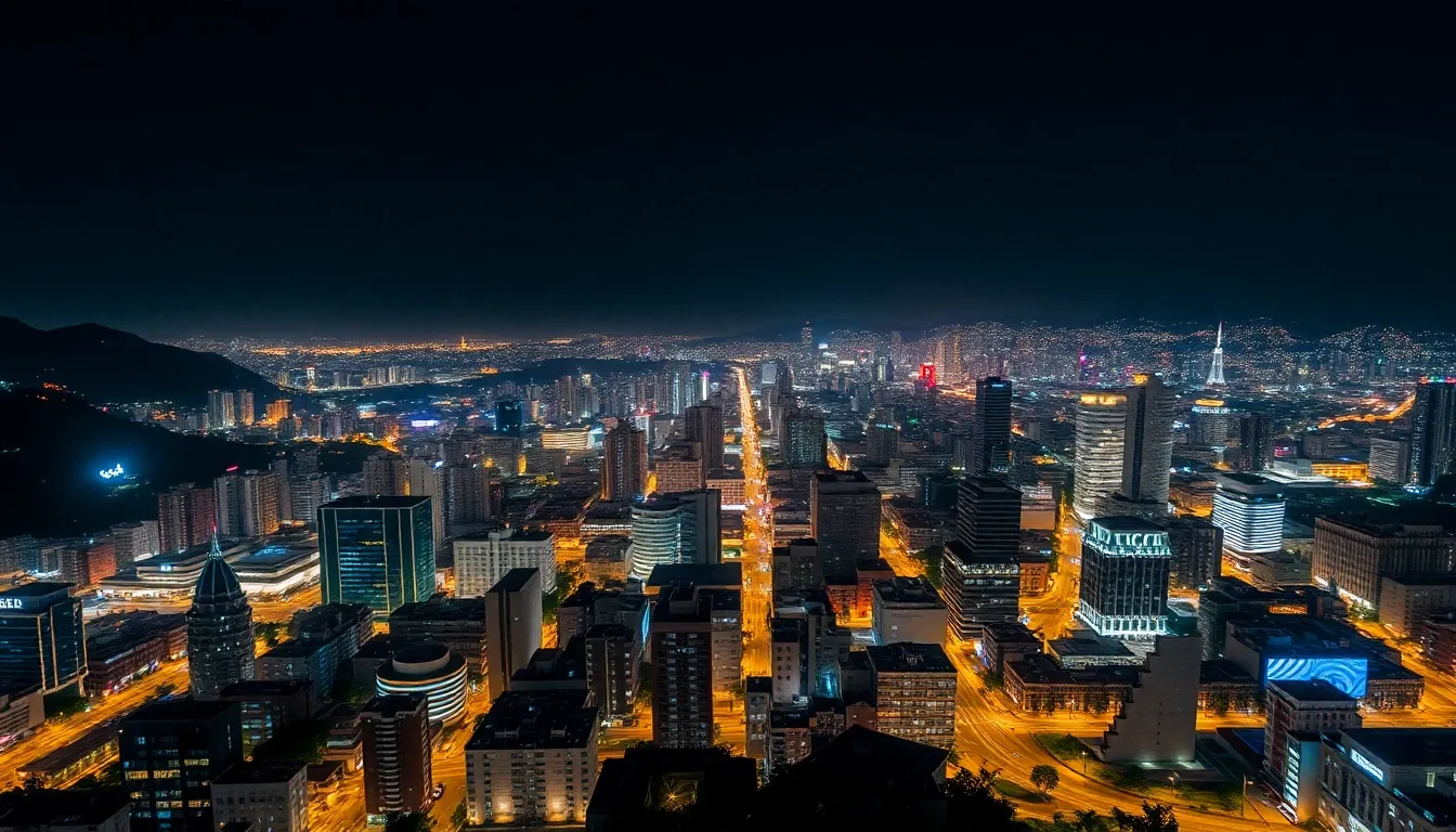 Bogota Night Aerial - filming location in Colombia